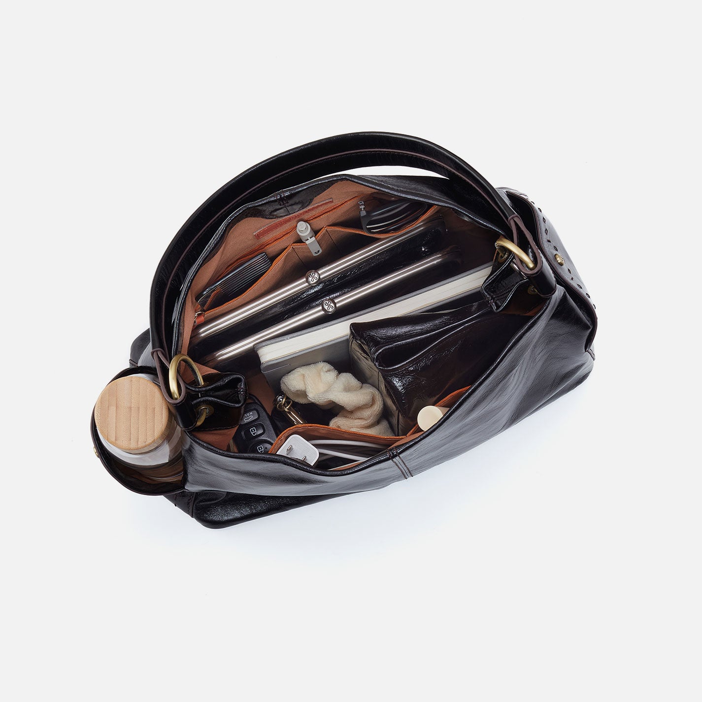 Seneca Shoulder Bag in Buffed Leather - Whiskey - Image 4