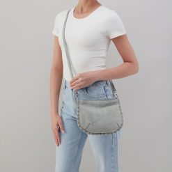 Alternative view of Phoebe Crossbody In Buffed Leather - Misty Harbor
