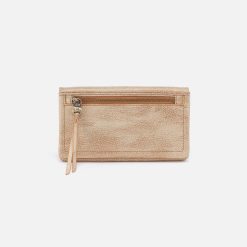 Lumen Continental Wallet in Metallic Leather - Gold Leaf