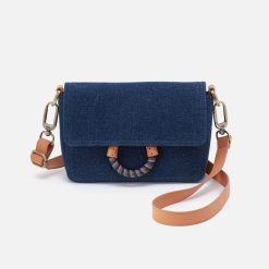 Sheila Swift Crossbody In Denim Fabric - Dark Denim