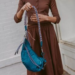 Alternative view of GO-TIME Strap in Poly nylon cording - Teal Multi