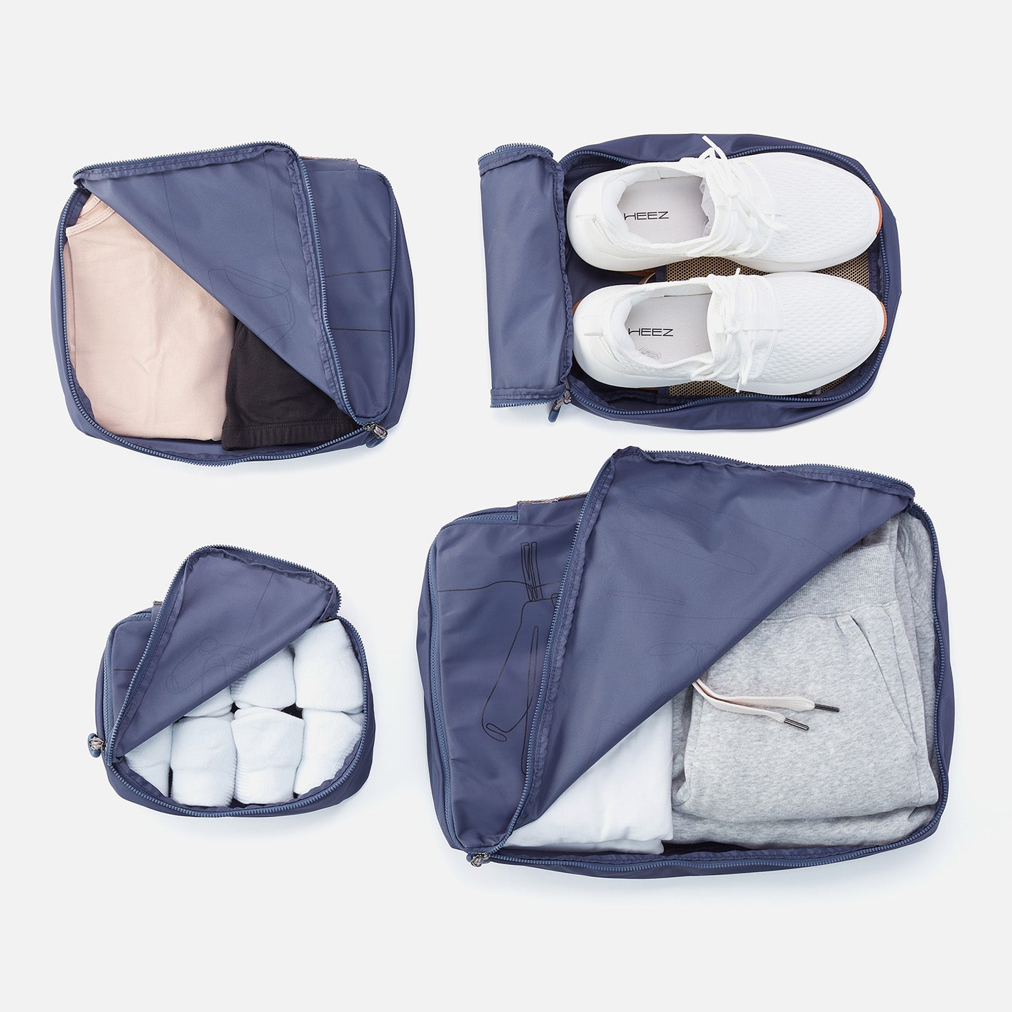 SET TO GO Packing Cube Large in CaRefiber recycled nylon - Ocean - Image 4