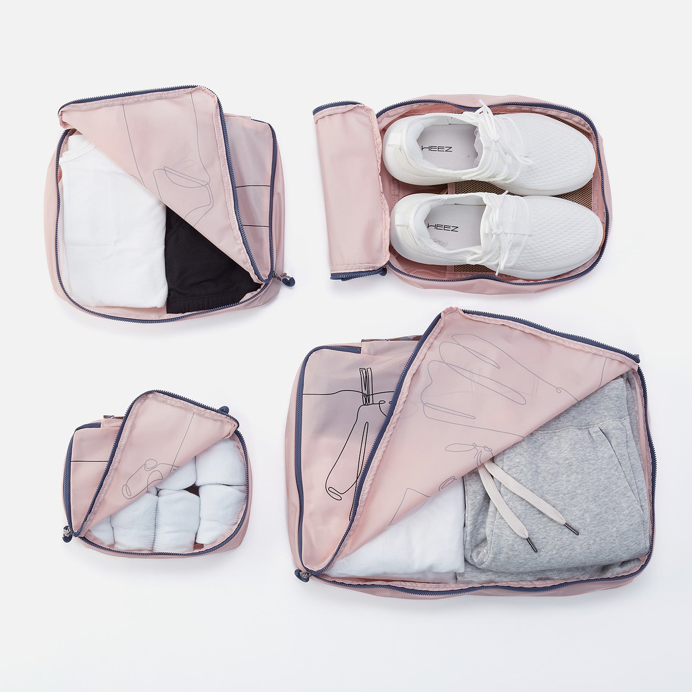 SET TO GO Packing Cube Small in CaRefiber recycled nylon - Lotus - Image 4
