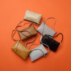 Alternative view of Darcy Crossbody In Buffed Leather - Misty Harbor