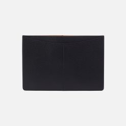 Vida Laptop Sleeve in Micro Pebbled Leather - Black