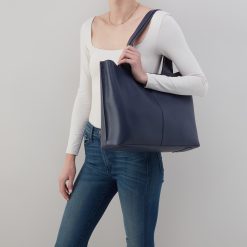 Alternative view of Vida Large Tote In Micro Pebbled Leather - Mood Indigo