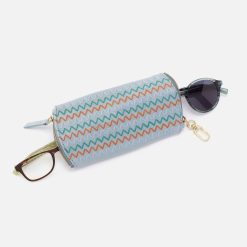 Alternative view of Spark Double Eyeglass Case In Buffed Leather - Sky