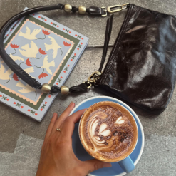 Alternative view of Darcy Crossbody in Polished Leather - Black