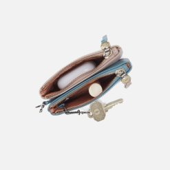 Alternative view of Double Zip Coin Pouch in Pebbled Leather - Agave Leaf
