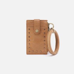 Ring Credit Card Wristlet in Buffed Leather - Whiskey