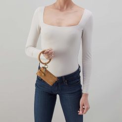 Alternative view of Ring Credit Card Wristlet in Buffed Leather - Whiskey