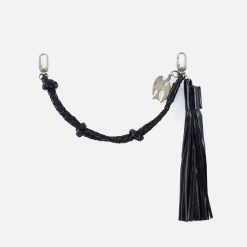 Knot Braid Bag Swag in Polished Leather - Black