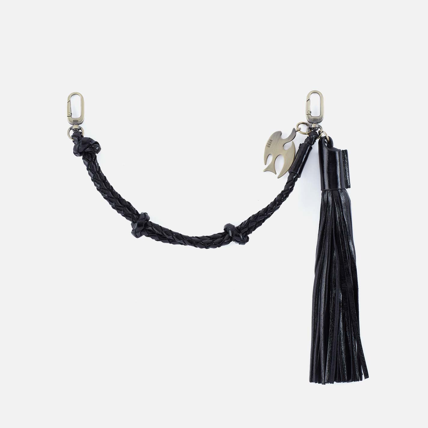 Knot Braid Bag Swag in Polished Leather - Black