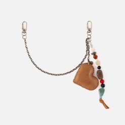Heart Swells Charm in Buffed Leather - Whiskey