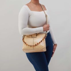 Alternative view of Sheila Medium Satchel in Polished Leather - Desert Sand