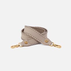 Whipstitch Guitar Strap in Pebbled Leather - Taupe
