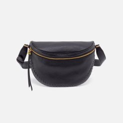 Juno Belt Bag In Pebbled Leather - Black