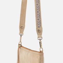 Alternative view of Skinny Beaded Strap in Metallic Leather - Gold Leaf