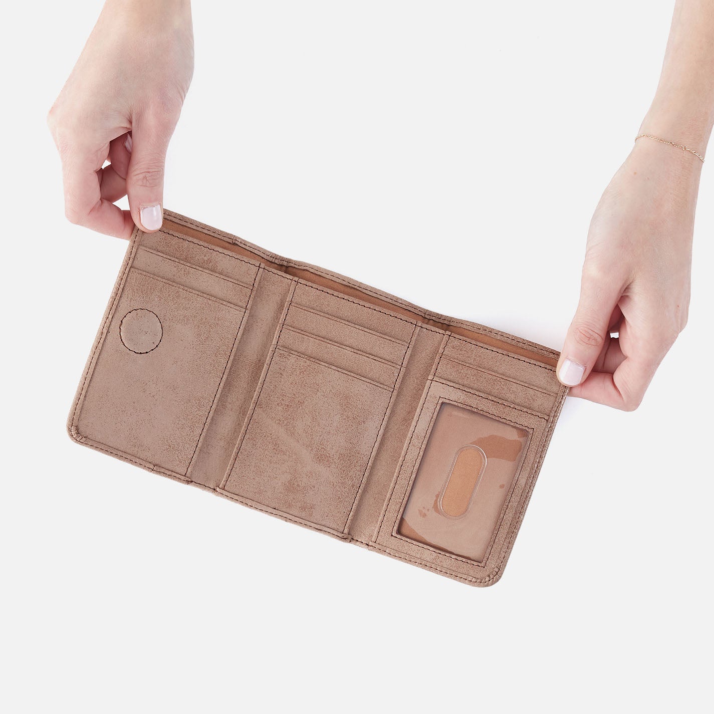 Jill Trifold Wallet In Buffed Leather - Hazel - Image 2