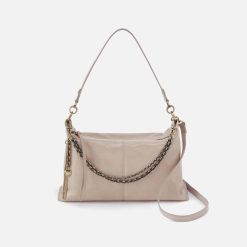 Avon Shoulder Bag in Aniline Gloss Leather - Stone Gloss