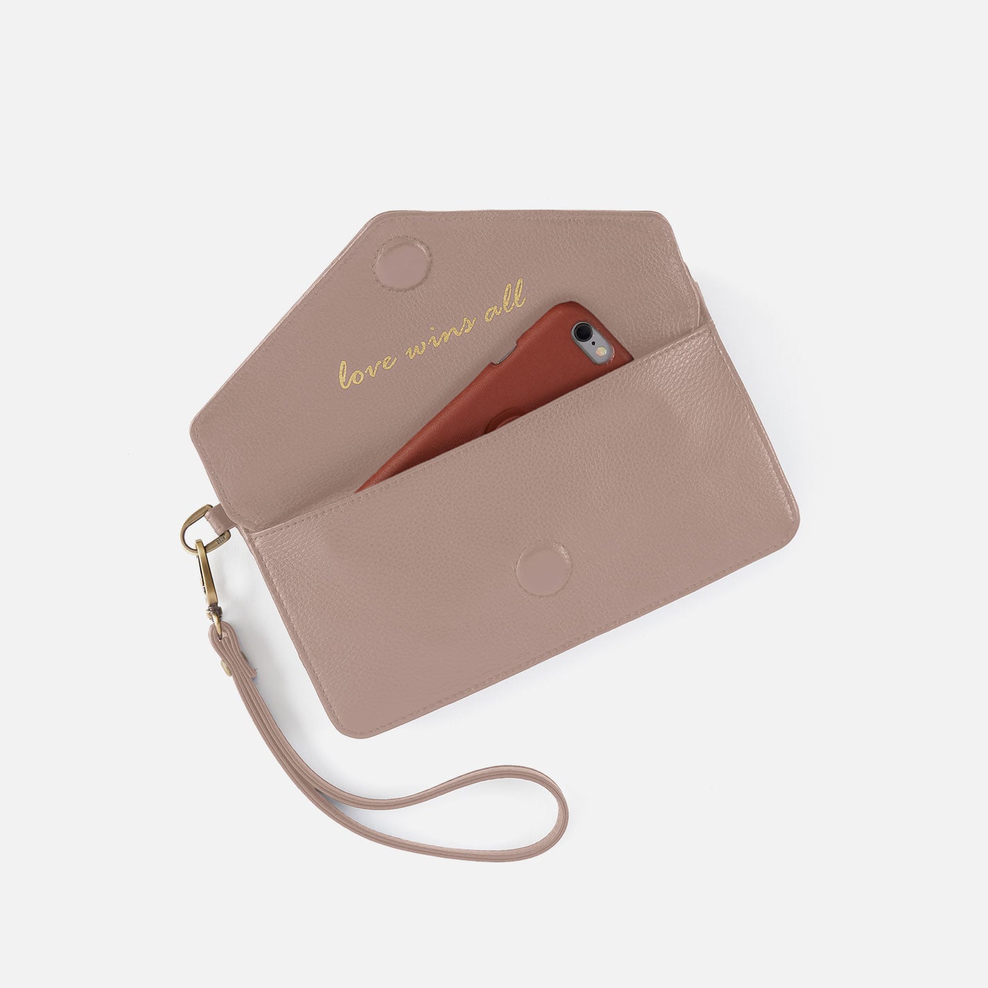 Goldie Wristlet in Pebbled Leather - Warm Adobe - Image 3