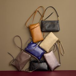 Alternative view of Darcy Crossbody in Polished Leather - Winter Violet