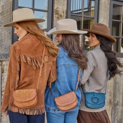 Alternative view of Kiva Small Crossbody in Suede Leather - Oak Barrel