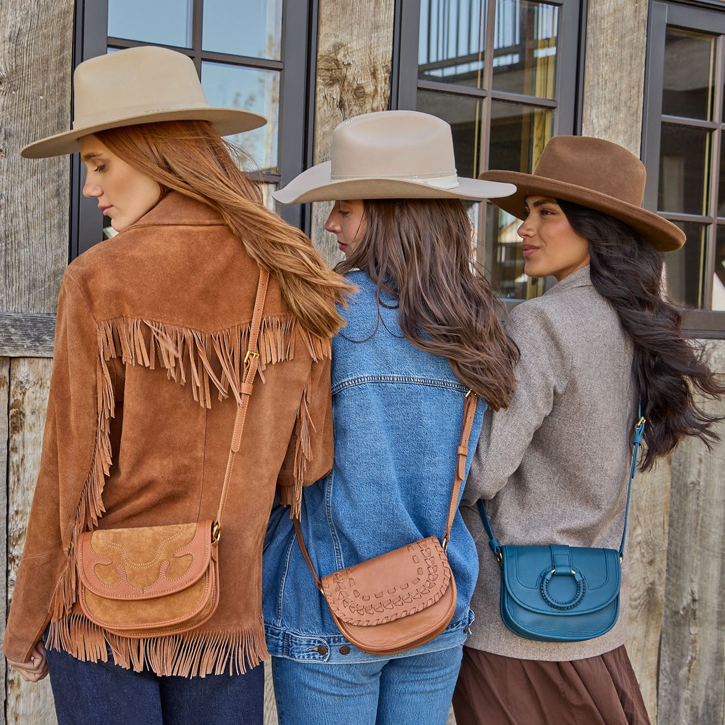 Kiva Small Crossbody in Suede Leather - Oak Barrel - Image 2
