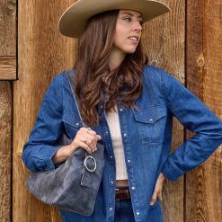 Alternative view of Render Shoulder Bag in Buffed Leather - Indigo Sky