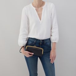Alternative view of Cora Large Frame Wallet In Pebbled Leather - Black