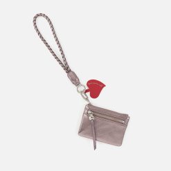 Lasso Phone Wristlet in Metallic Leather - Pewter Spur