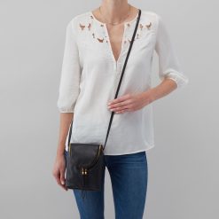 Alternative view of Fern Crossbody in Pebbled Leather - Taupe