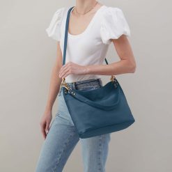Alternative view of Pier Shoulder Bag in Pebbled Leather - Peacock Feather