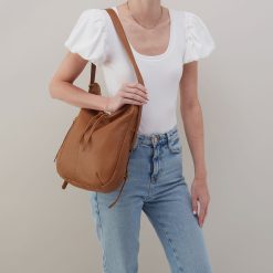 Alternative view of Merrin Convertible Backpack In Pebbled Leather - Warm Honey