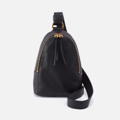 Fern Sling in Pebbled Leather - Black