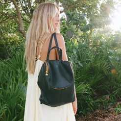 Alternative view of Fern Backpack in Pebbled Leather - Black