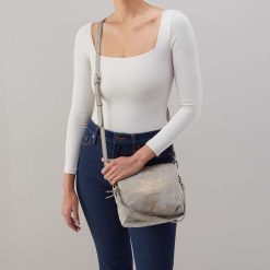 Alternative view of Starr Convertible Shoulder Bag in Nubuck Leather - Golden Granite