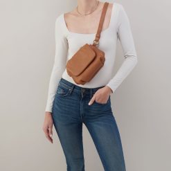 Alternative view of Harley Crossbody Sling In Pebbled Leather - Warm Honey