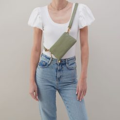 Alternative view of Fern Slim Belt Bag In Pebbled Leather - Watercress