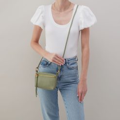 Alternative view of Run About Crossbody In Pebbled Leather - Watercress