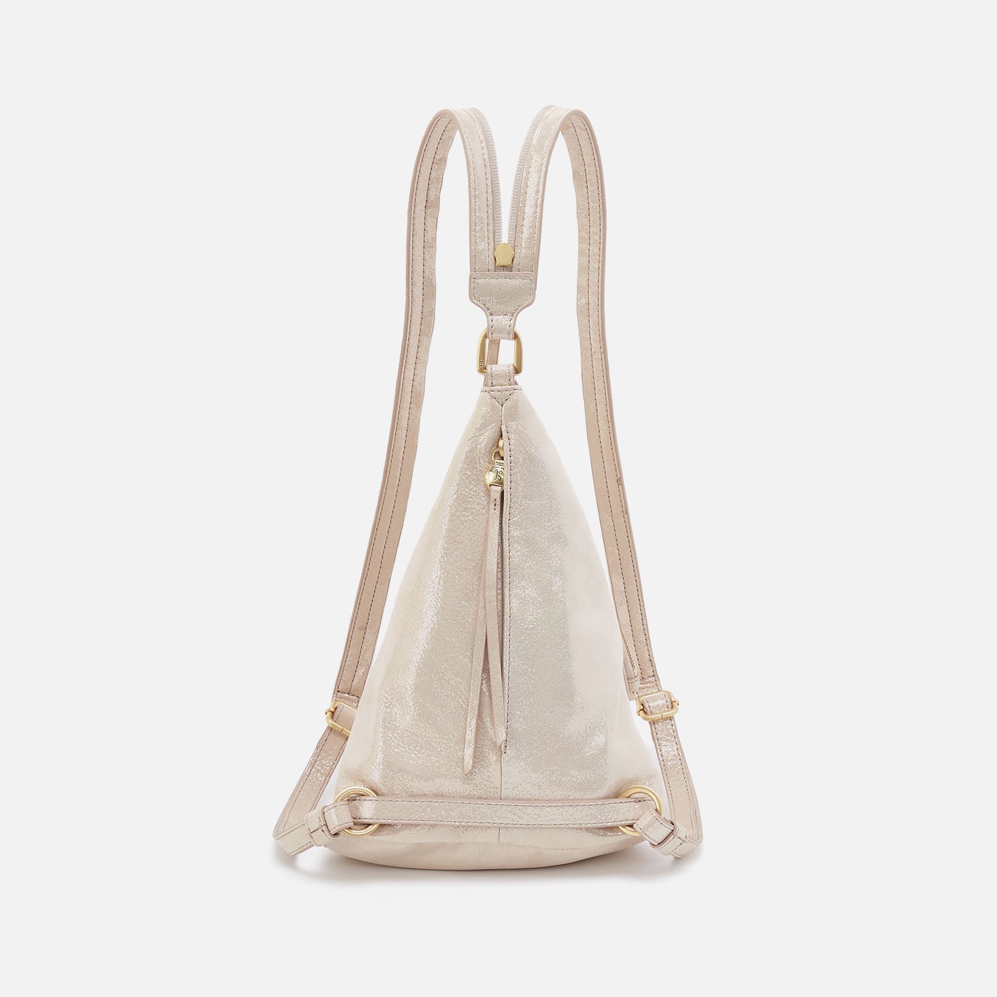 Sway Small Sling In Metallic Leather - Sand Shimmer - Image 6