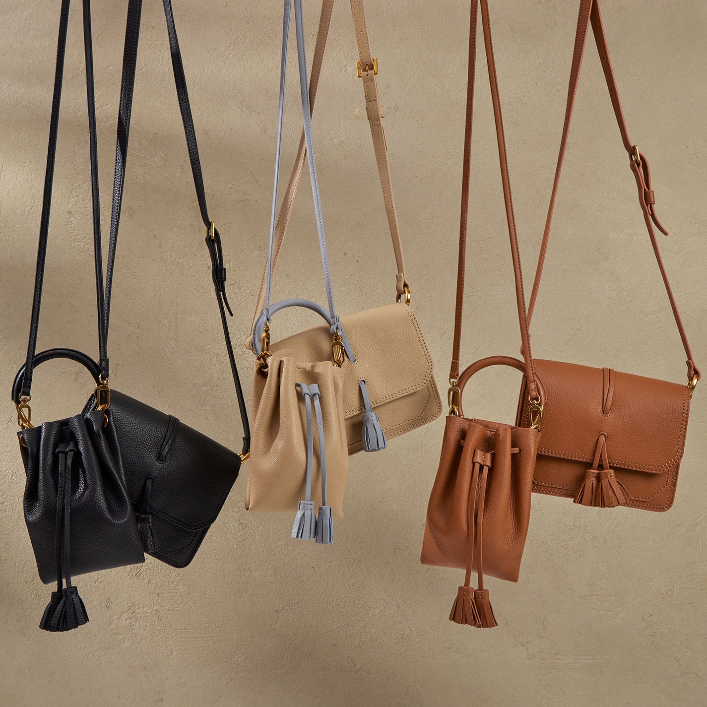 Eden Small Crossbody In Pebbled Leather - Warm Honey - Image 5