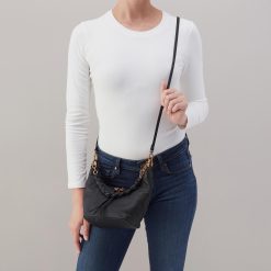 Alternative view of Astrid Small Crossbody in Pebbled Leather - Black