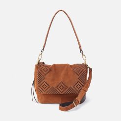Harley Convertible Shoulder in Suede Leather - Oak Barrel