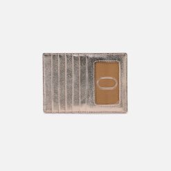 Euro Slide Card Case In Metallic Leather - Cameo Quartz