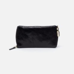 Alternative view of Spark Double Eyeglass Case in Polished Leather - Black