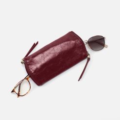 Alternative view of Spark Double Eyeglass Case in Polished Leather - Saddleberry