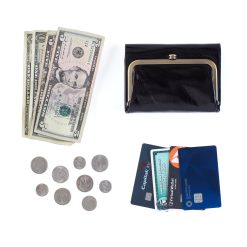 Alternative view of Robin Compact Wallet in Polished Leather - Black