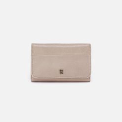 Jill Trifold Wallet in Aniline Gloss Leather - Stone Gloss