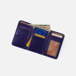 Alternative view of Jill Trifold Wallet in Polished Leather - Winter Violet